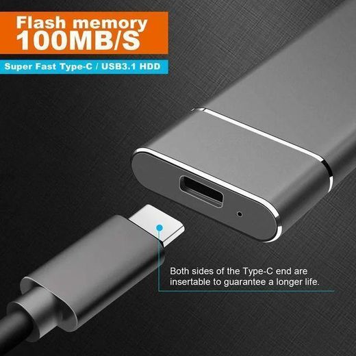 Generic Portable Mobile External High-Speed USB 3.1 SSD Hard Drive Solid-State-Disk Black – 256 GB Plus - image 3