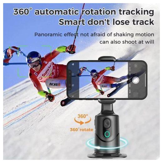 Generic Smart gimbal 360 auto face tracking gimbal stabilizer all in one rotation for smartphone AI video tripod phone holder Q12 - image 3