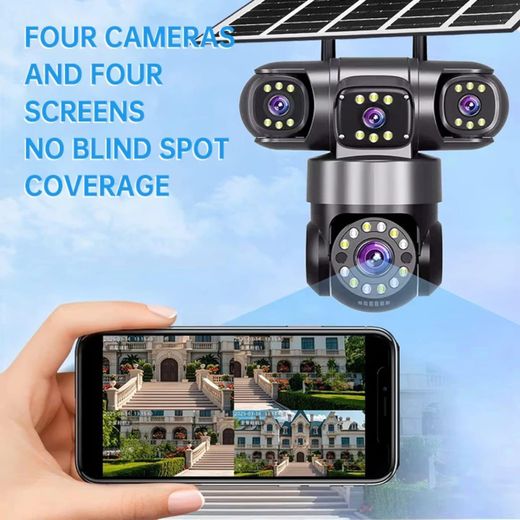 Solar Light V380 pro wifi Outdoor Solar CCTV camera 3 lens AI Human night vision CMOS AI solar camera PTZ human motion detection - image 3