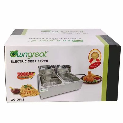 OwnGreat Double Electric Deep Fryer Stainless Steel French Fries Frying Machine - image 2