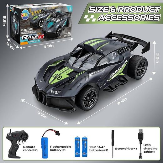 Generic kids Remote control Car LED Light Recheargable RC car radio control recheargable toy - image 3