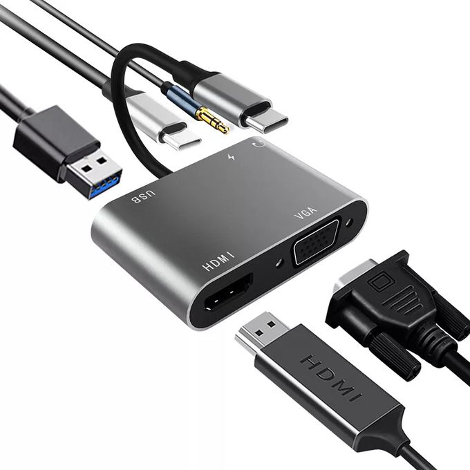  USB C to USB Hub with 100W PD-in, uni (Slim& Aluminum