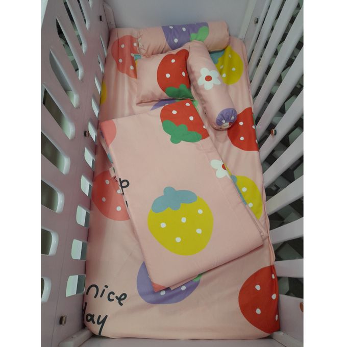 pink cot bumper set