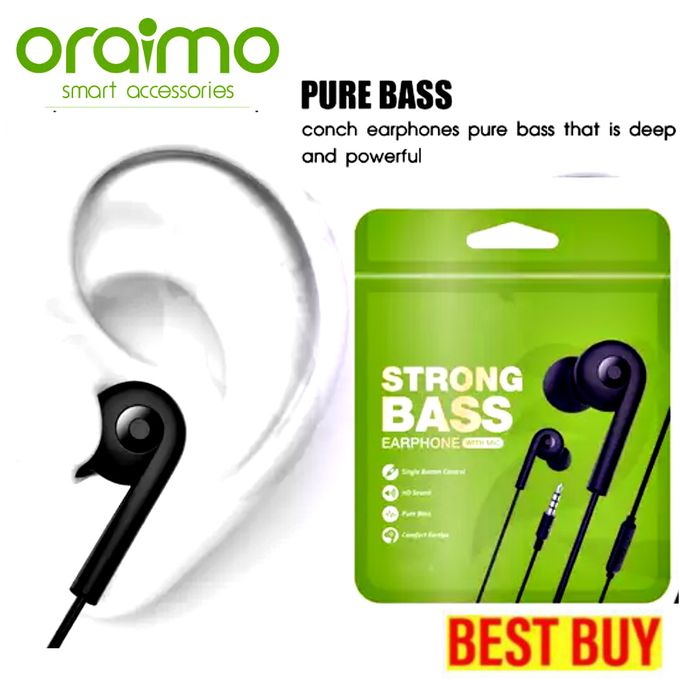 Oraimo Strong Bass Earphones Black. Best Price Online Jumia Kenya