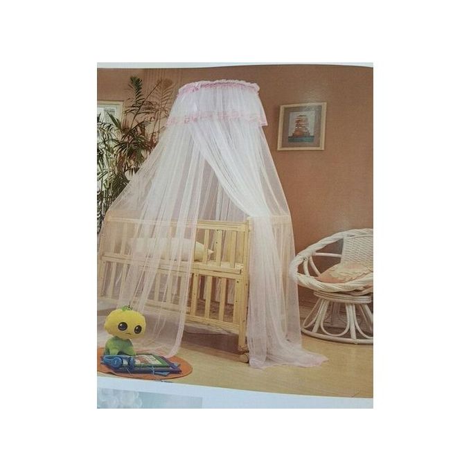 Generic Baby Cot mosquito net with a very strong stand White plain