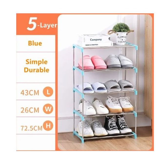 Nunix 5 Tier Portable Shoe Rack Slim Design Blue @ Best