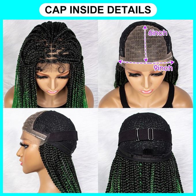 Generic Synthetic Crochet Braided Hair 36 Inch Long Knotless Braids Ombre  Darkgreen/Green For Daily Use @ Best Price Online