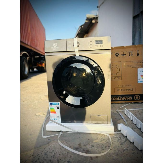 Washing Machine – Front Load Automatic Washer – Metallic Gray – 10kg Capacity, Energy Efficient