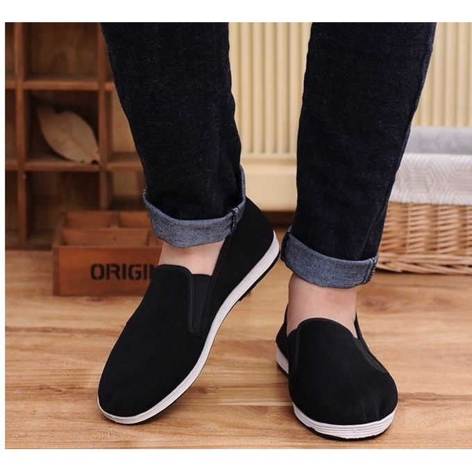 Generic Black Unisex Canvas Shoes With A White Rubber Sole. @ Best ...