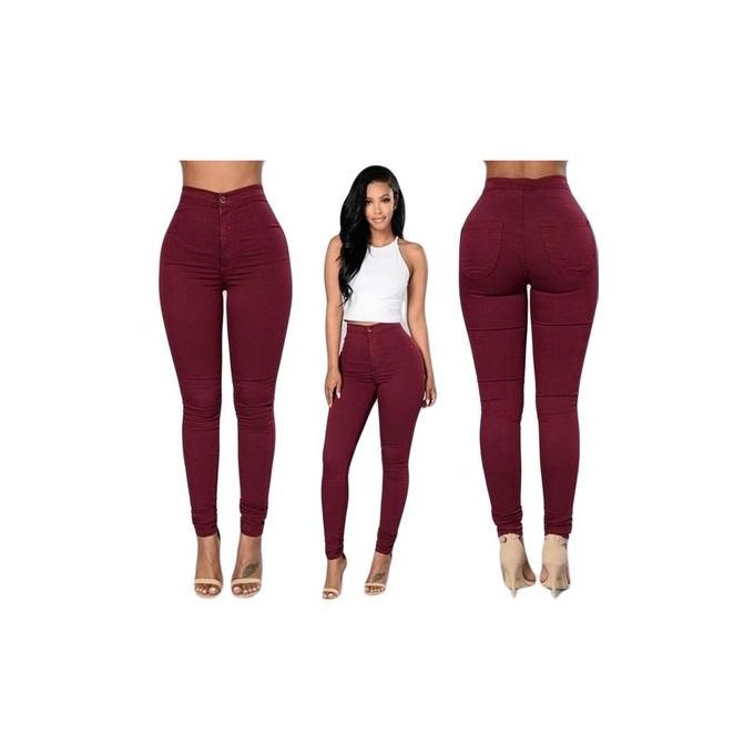 Fashion Maroon Body Shaping High Waist Jeans Best Price Online Jumia Kenya