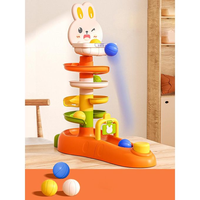 Montessori Fine Motor Happy Bunny Ball Drop Toy – Spiral Ramp ...