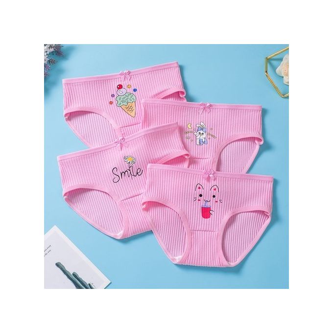 Fashion Girl Underwear 4 Pcs / Lot Cute Cotton Panties @ Best Price Online