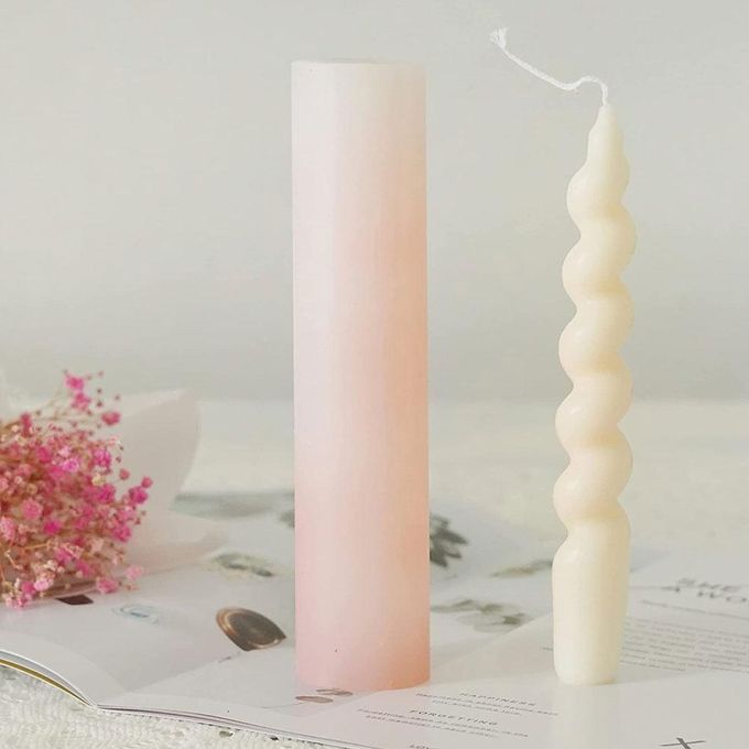 Pale Pink Twisted Candle Holder