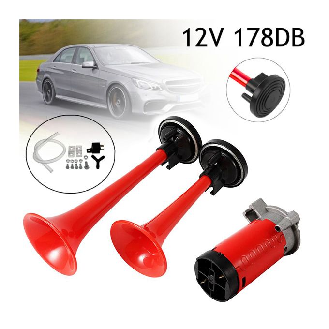 Auto Car Electric Air Horn Speaker 180db 12v/24v Single Trumpets Super Loud  Electric Car Horn For Vehicle Truck Lorry Boat Van