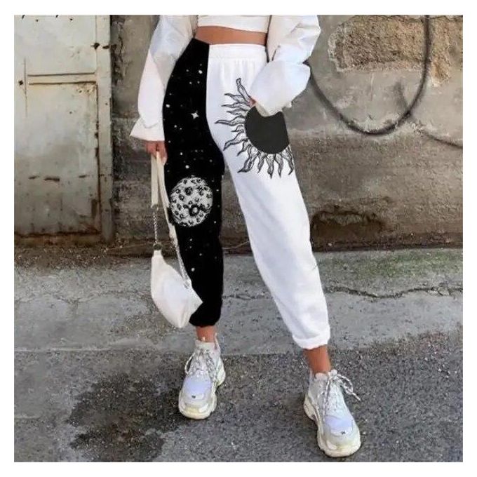 Printed High Waist Sweatpants for Women Spring Autumn Casual Fitness Sports  Pants Trousers Bottoms Streetwear Hosen Damen Pantalon Femme Ropa De Mujer