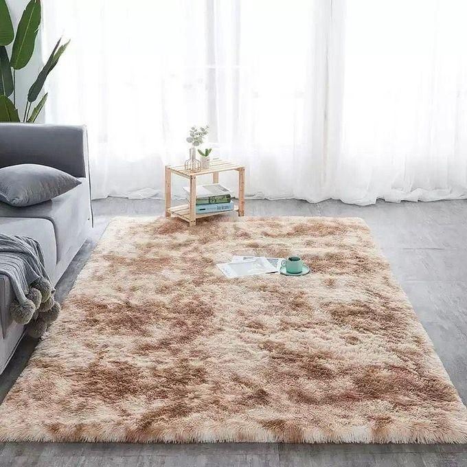 5 By 8 Soft Fluffy Beige Patches Carpets Non-slip Rugs Floor Mat