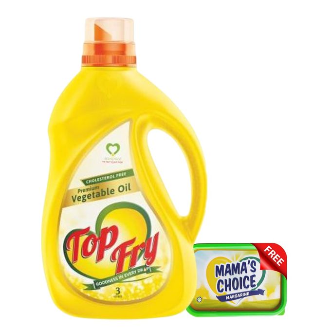 Top Fry Top Fry Vegetable Oil - 3L + Free 500g Margarine