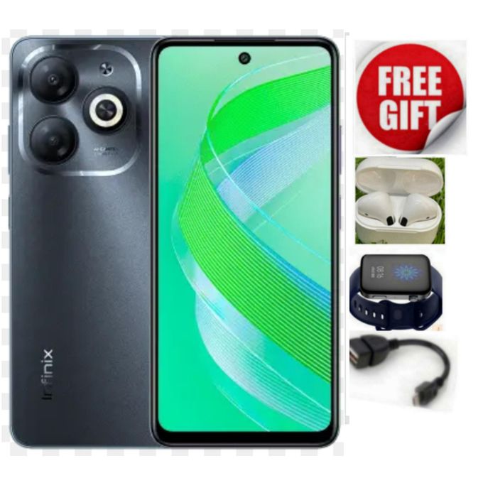 Infinix Smart8 ,upto 8Gb Ram+ 128Gb storage,5000mah,4G+ Earpods+Watch+