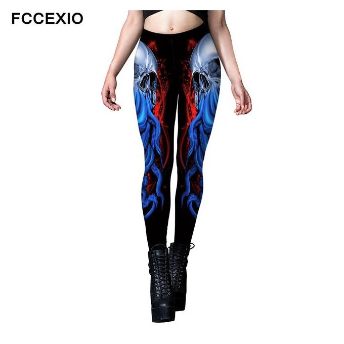 Whosale Women Workout Leggings High Waist Fitness Legging Fire Phoenix Print  Leggins Leg Pants Large Size Legging