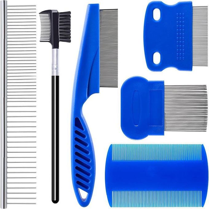 Generic 6-Pack Flea Comb for Dogs and Cats, Fine & Wide