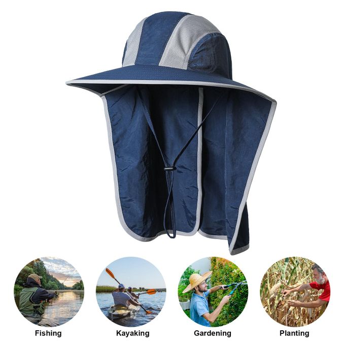 Generic Wide Brim Sun Hat with Neck Flap Men Women UV Protection Sun Hat  for Camping Hiking Fishing @ Best Price Online