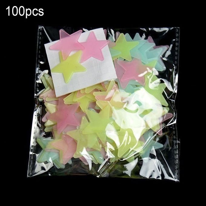 100pcs Star Wall Sticker Fluorescent Kids Bedroom Ceiling Star Wall Stickers Chromatic