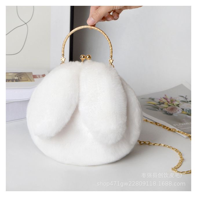 Toingo Beige Sling Bag Girls bunny sling bag & Plush Faux Soft Fur Fabric  rabbit sling bag Cream - Price in India