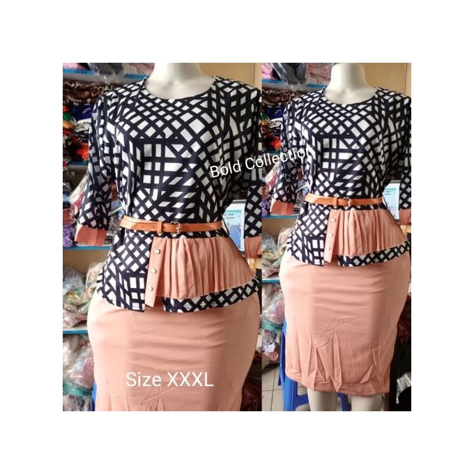 Peplum dress with belt 44-52 Kshs - Style Avenue Kenya