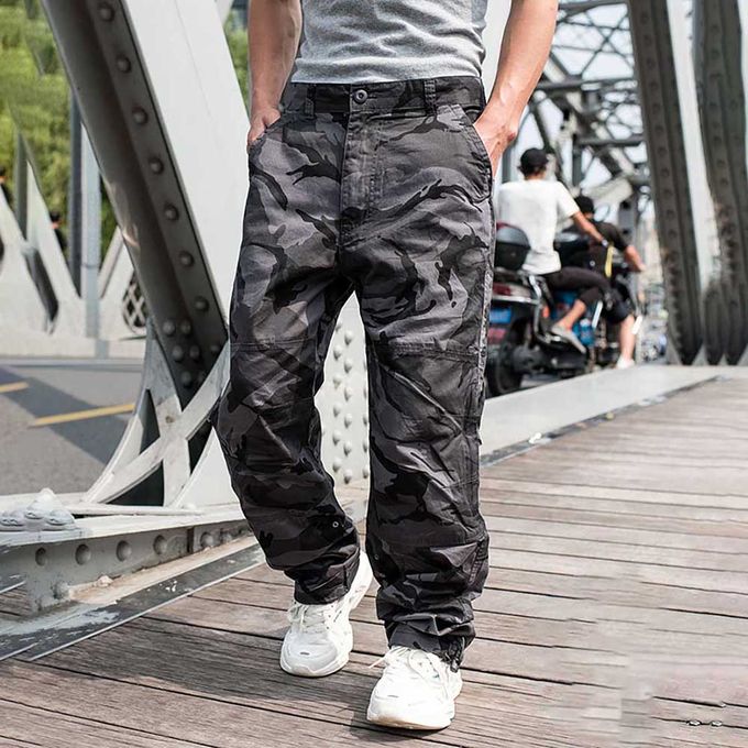 Men Baggy Pants Loose Cargo Trousers Hip Hop Pocket Dance Casual Big Size  Pants  eBay