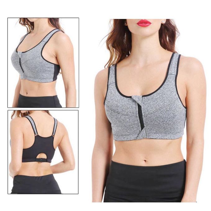 Padded Sports Bra For Women Push Up Shapewear Leisure Yoga Gray XL