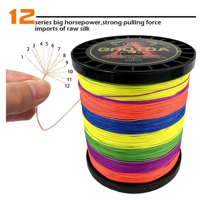 Cheap GHOTDA NEW X12 300M Strong Braided Fishing Line 12 Strands PE Line  Braid Multifilament Saltwater Fishing Line 25 30 39 50 65 77 92 120 135LB