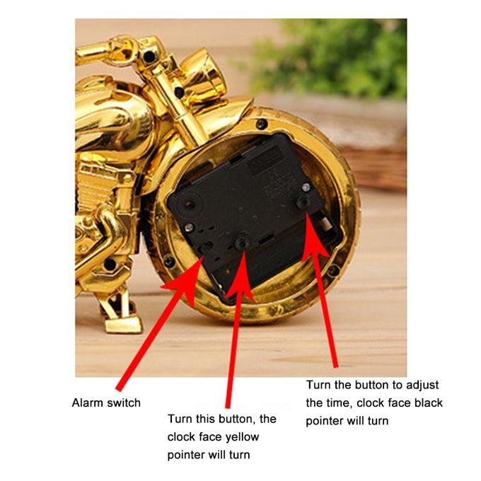 Generic Cartoon Motorcycle Alarm Clock Bedroom Plastic Pointer Alarm