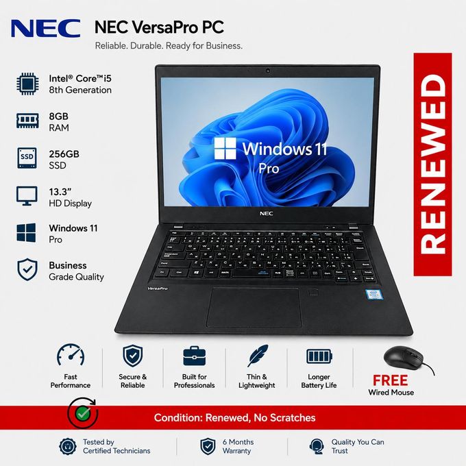 Nec Refurbished N EC VersaPro Laptop, 13.3 Type, FHD, 8th