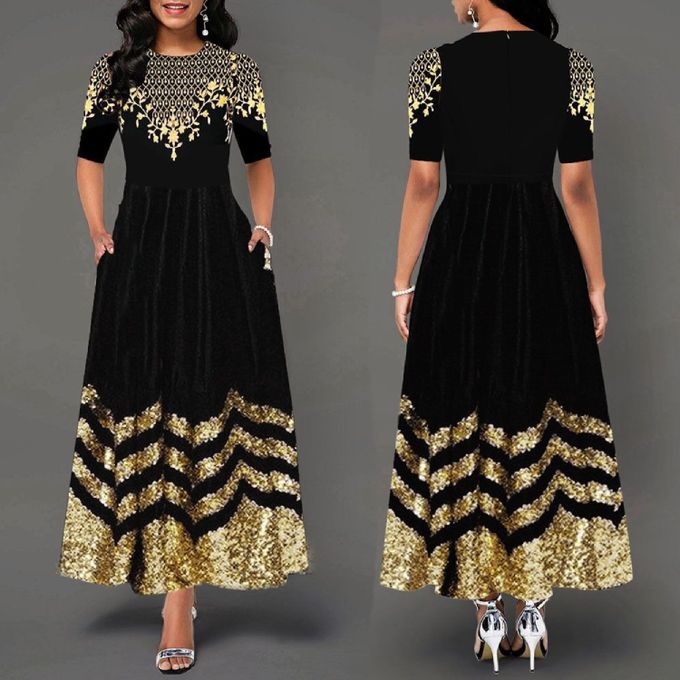 Fashion New Casual Women Dress Elegant Printing Lady Dress @ Best Price ...