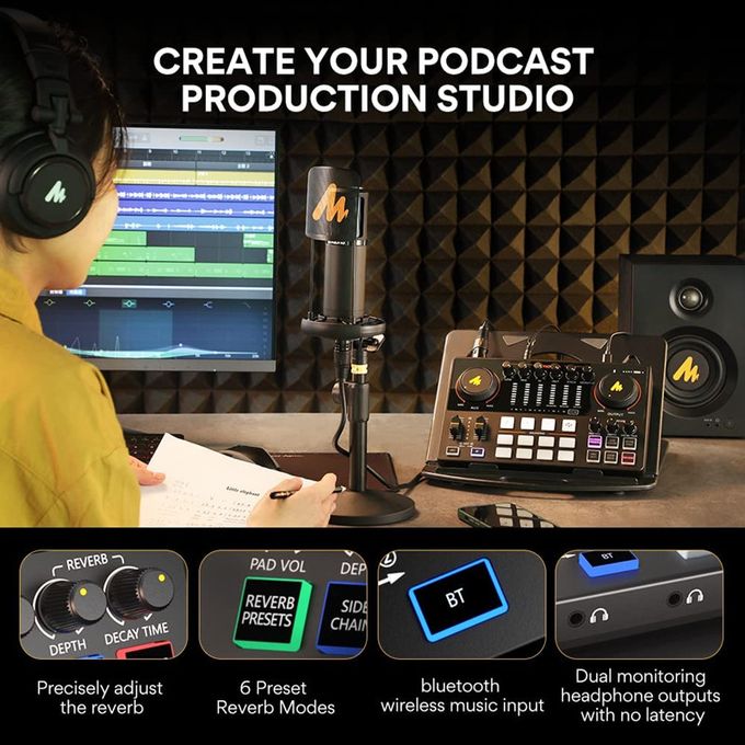Interface,DJ　Portable　Best　Podcast　In　SOUND　For　Price　Kenya　Recording,　One　Streaming,Youtube,DJ,Guitar,PC　CARD　Audio　Studio　Generic　Mixer,All　Online　Maonocaster　Live　Jumia