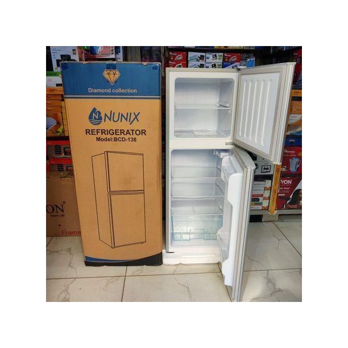 product_image_name-Nunix-138L Large Capacity Double Door Refrigerator-Silver-1