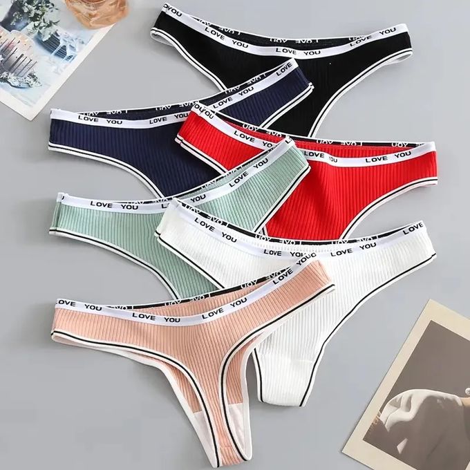 Fashion 3PCs Love You Pure Cotton Thong Women Panties Ladies Panty(Hips  36-41inc)#6001 @ Best Price Online