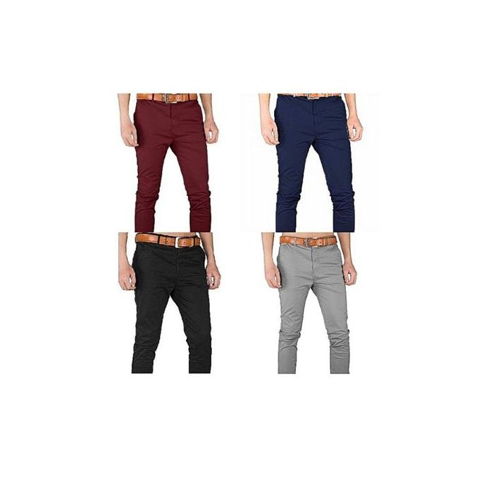 Buy 4 Pack Khaki Trousers BlackBrown BeigeNavy Blue in Kenya  Jamboshop