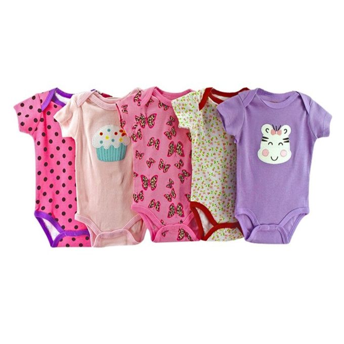 Carters Carters Girls 5 Pack Assorted Cotton Bodysuits Short