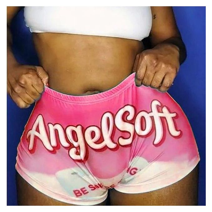 Cheap Sexy High Waisted Elasticity Booty Shorts Plus Size Angel