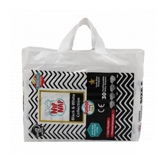 NIPNAP Black & White Diapers Size 4 (8-14Kg) 20 Count