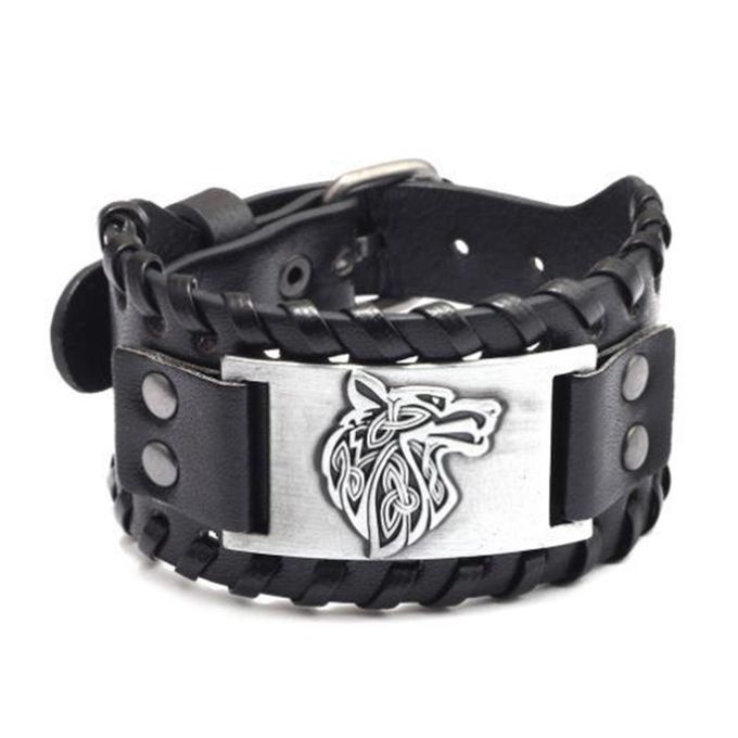 Fashion Men Bangle Retro Animal Head Cuff Bracelet Silver @ Best Price ...