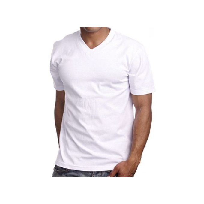 Fashion Men's V-neck Plain T-shirt -WHITE @ Best Price Online | Jumia Kenya