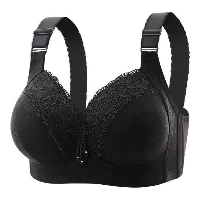 Generic New Sexy Lace Flower Design Wireless Bras Large Size Thin Bc Cup  Push Up Bra For Women Four Rows Buckle Bra Ladies Underwear @ Best Price  Online