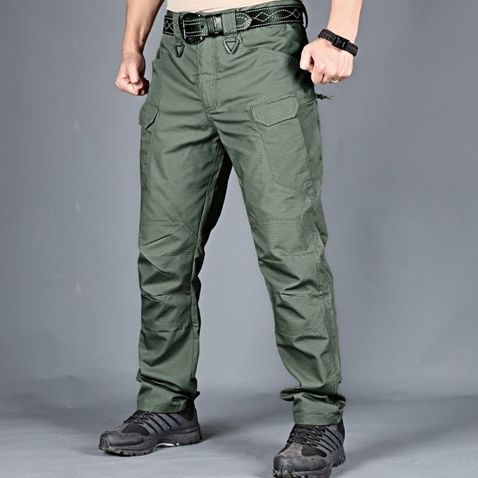 Fashion Mens Camouflage Cargo Pants Elastic Multiple Pocket Military ...