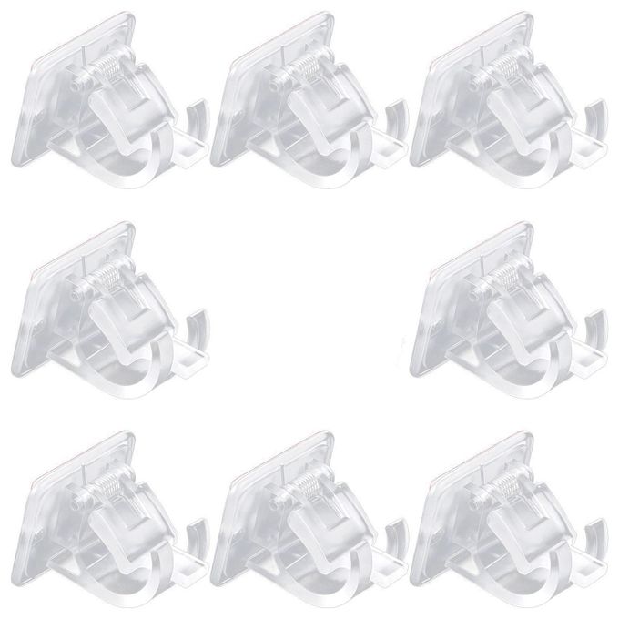 Generic Self-Adhesive Curtain Rod Bracket Drapery Hook Holders Fixing Rod  Holder Curtain Pole Wall Brackets Towel Rod(8 Pieces) @ Best Price Online