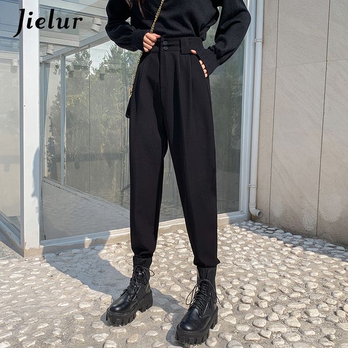 Wholesale DM 2022 New Designer Hipster Black Elegant Long Trouser Ladies  Loose High Waist Slant Pocket Satin Flare Leg Pants Woman From malibabacom
