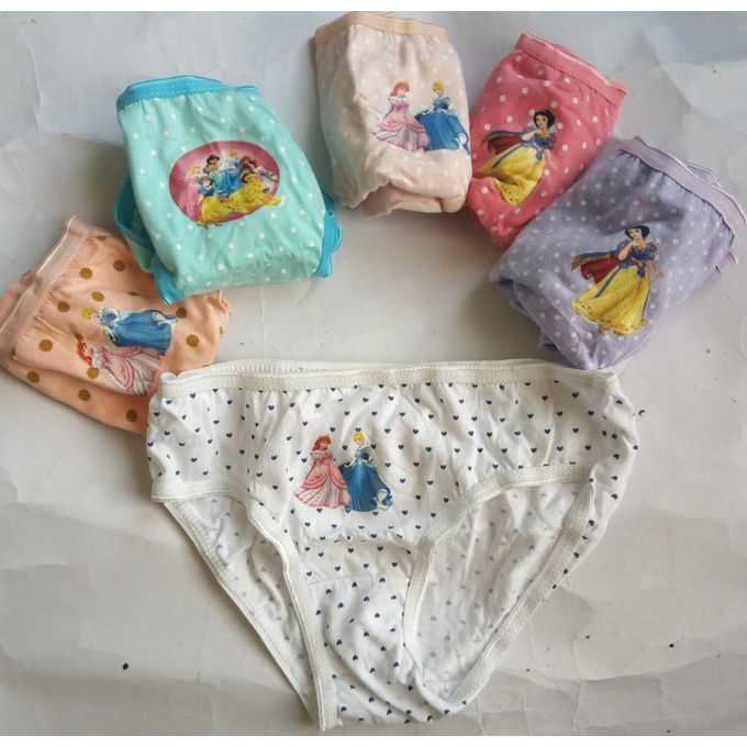 Fashion 6PACK Adorable Disney Princess Prints Cotton Girls Panties