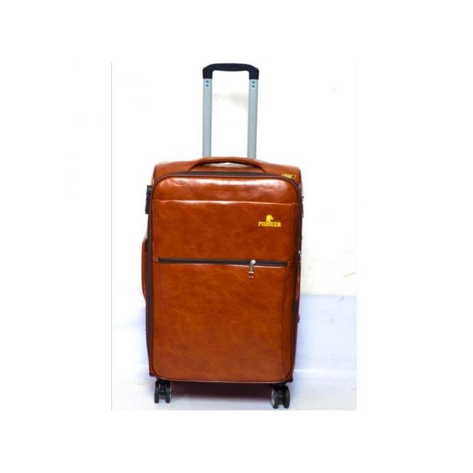 Pioneer PU Brown Leather Pioneer travel suitcase Best Price Online