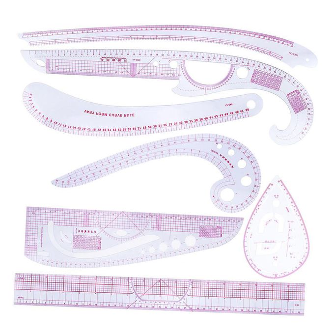 SANON Sew French Curve Metric Ruler,7pcs Sewing Rulers Curves